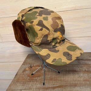 Vintage Ducks Unlimited Camo Bob Allen Trapper Hat Gore-Tex Earflaps Medium